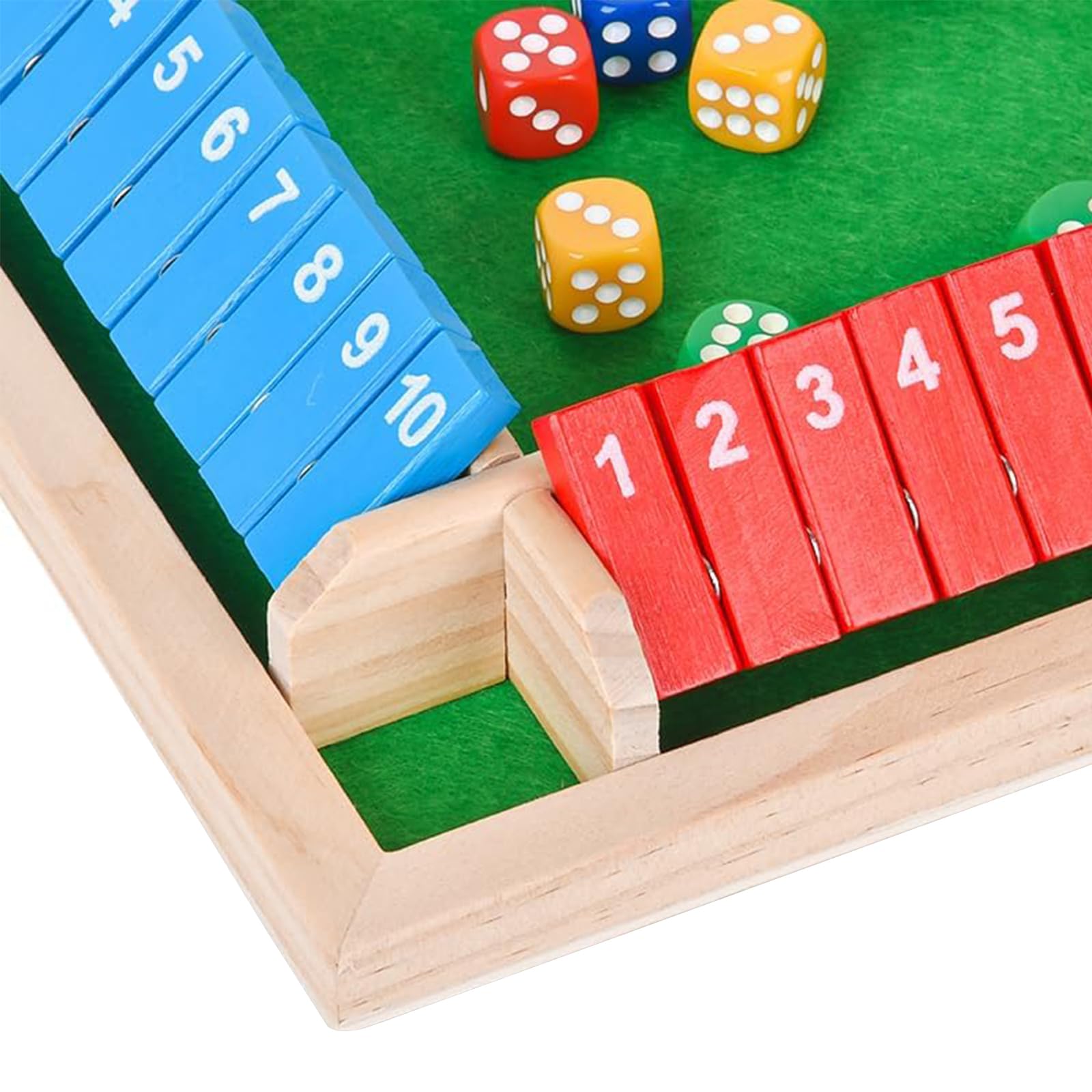 Pedolini Shut The Box felt-lined rolling area for quiet, smooth tile movement