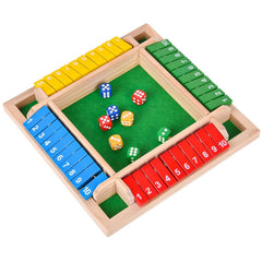 Pedolini Shut The Box tiles close-up with high-contrast numerals for easy reading during play