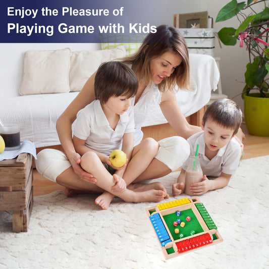 Pedolini Shut The Box wooden casing emphasizing sturdy construction for long-lasting family use