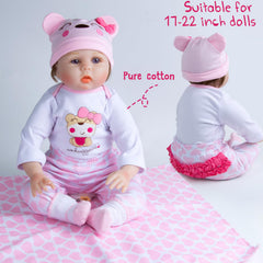 Pedolltree bear bodysuit, easy-care fabric for 17–22 inch dolls.