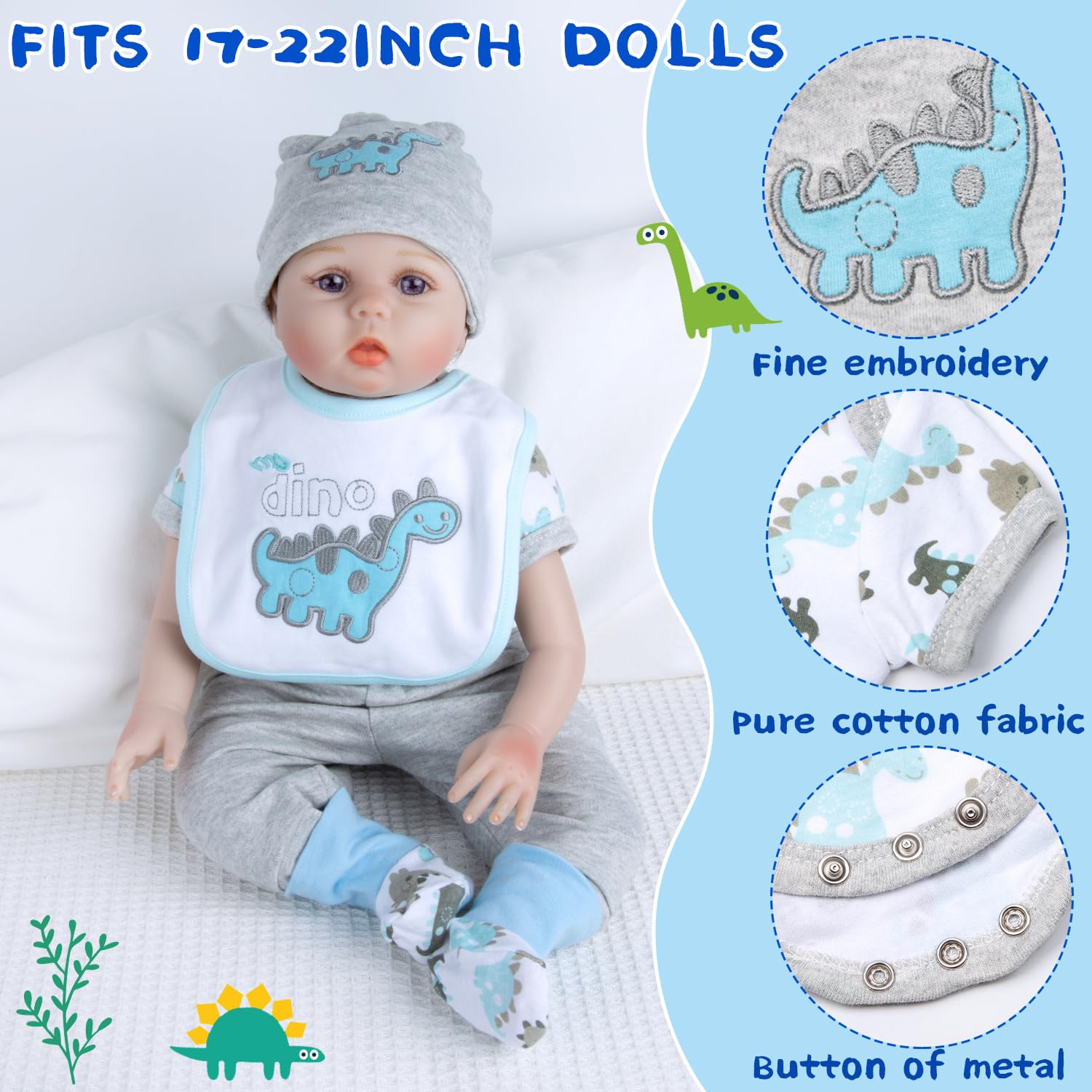 Pedolltree dino bib; stylish, easy-to-clean accessory for feeding time.