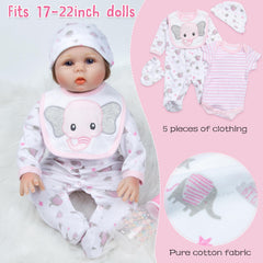 Pedolltree elephant jumpsuit in pink stripes outfits reborn dolls effortlessly.