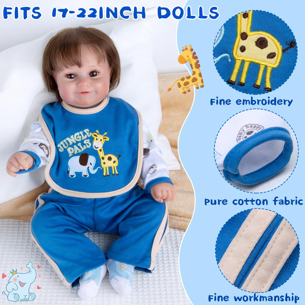 Pedolltree elephants and giraffes bib adds playful detail to outfits.