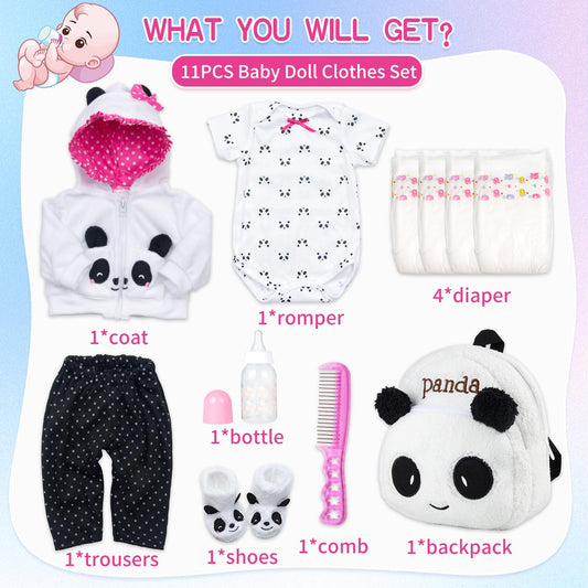 Pedolltree panda coat—stylish outer layer for all-season dress-ups.