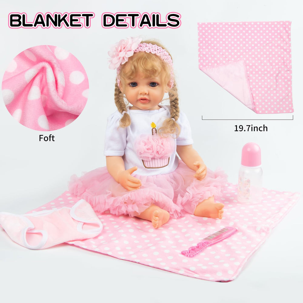Pedolltree pink dot blanket provides cozy playtime comfort