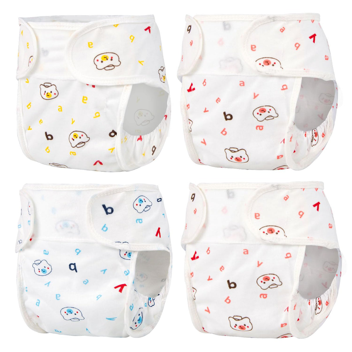 Pedolltree Reborn Diapers 4-piece pack for 17-24 inch dolls, convenient and reusable