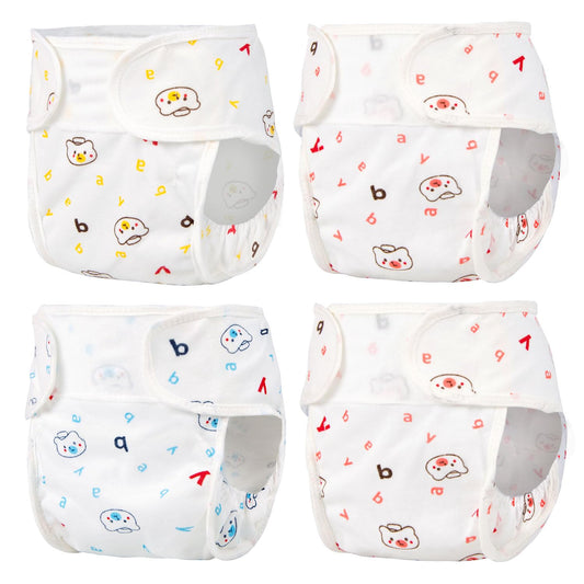 Pedolltree Reborn Diapers 4-piece pack for 17-24 inch dolls, convenient and reusable