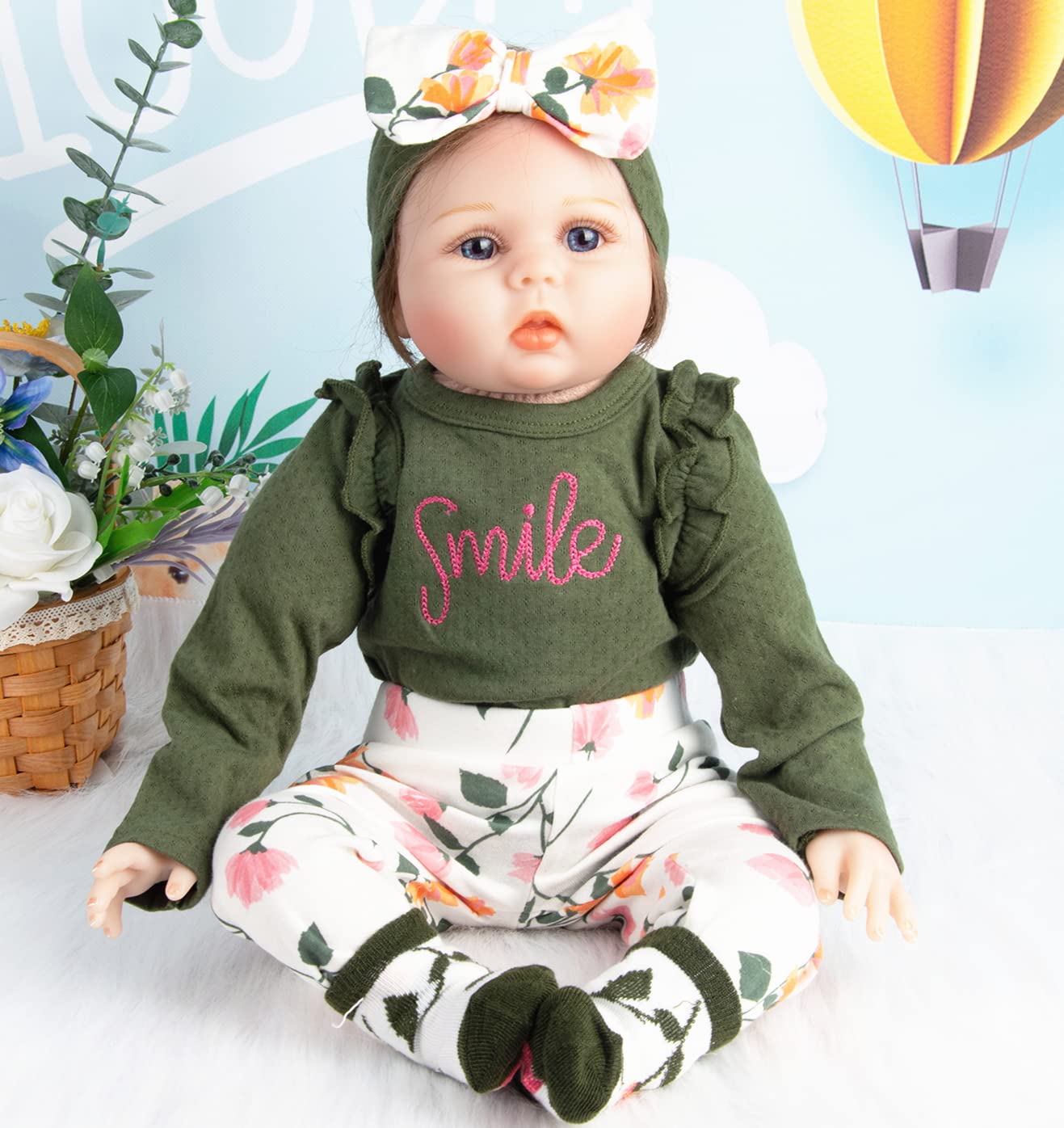Pedolltree ruffled layered bodysuit for 24-inch dolls.