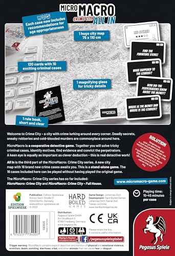 Pegasus Spiele MicroMacro Crime City 3 All In standalone game for family play.