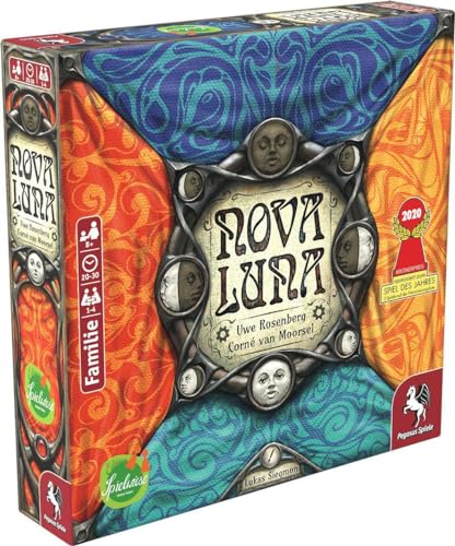 Nova Luna game setup with components spread for play