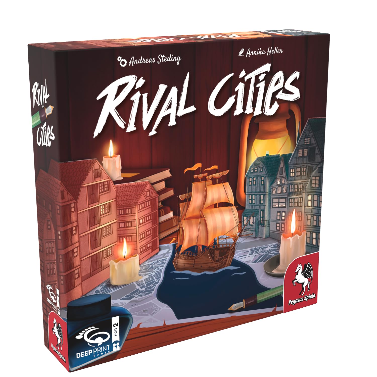 Pegasus Spiele Rival Cities box art, dramatic 16th-century rivalry at a glance.
