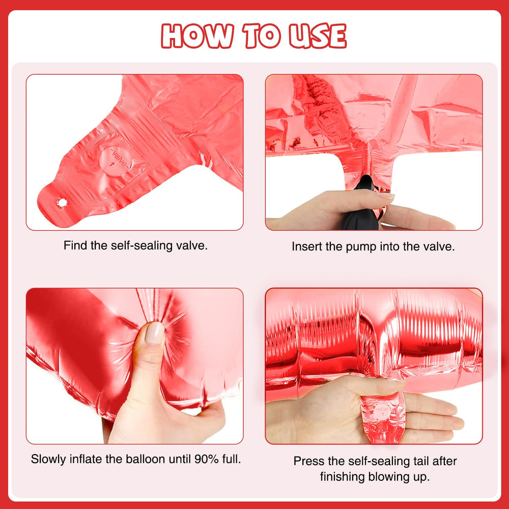 Pekeng 49inch lipstick foil balloons create a dramatic centerpiece display.