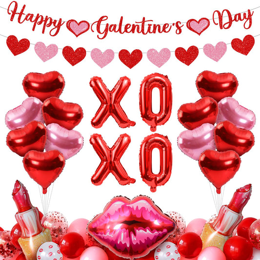 Pekeng Galentines Day banner enhances party backdrop with glittery charm.