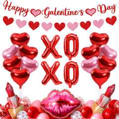 Pekeng Galentines Day banner enhances party backdrop with glittery charm.