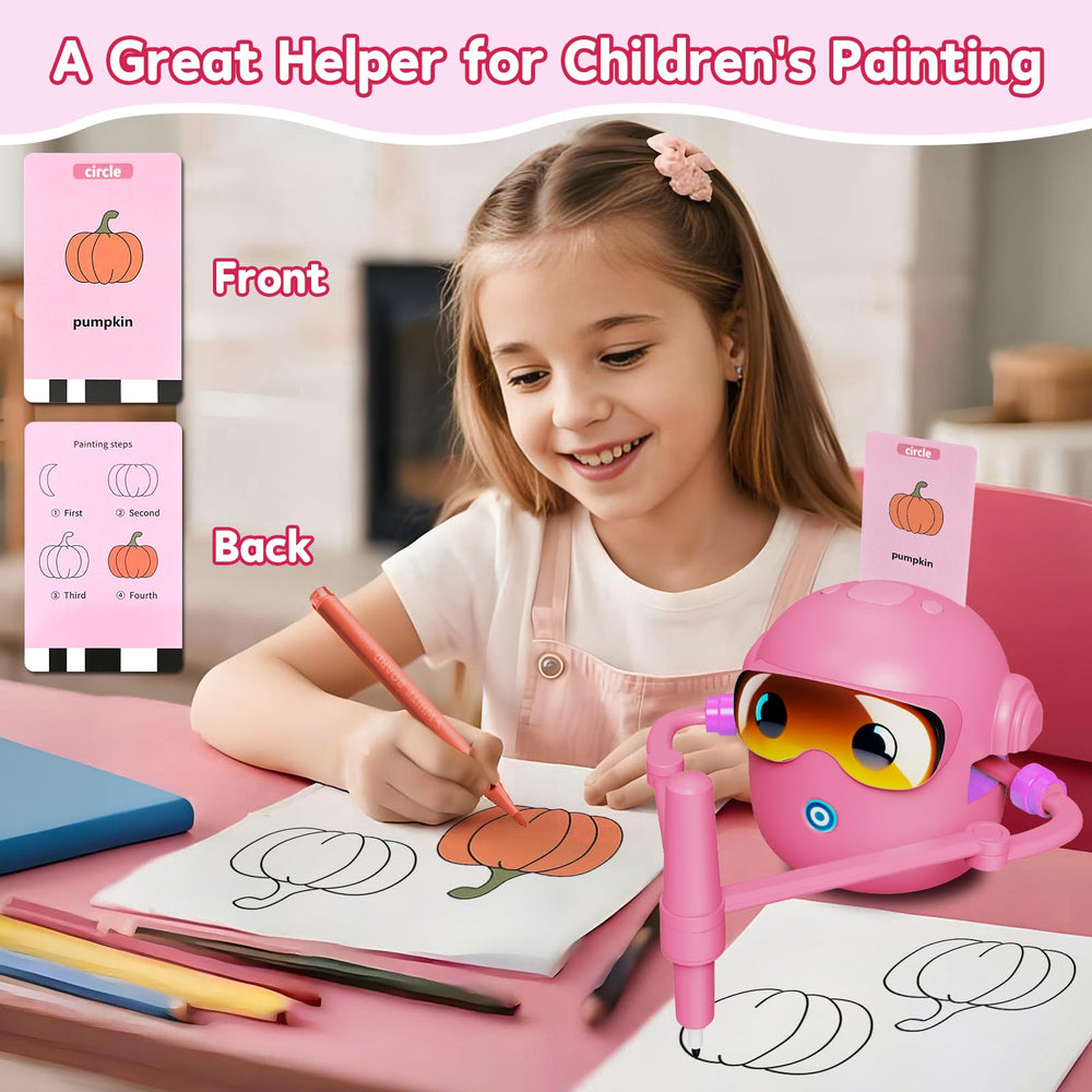 Peledic drawing robot with 100 cards inspiring new art ideas.
