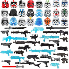 PeleusTech military helmet masks for minifigs, ideal for sci-fi battle scenes.