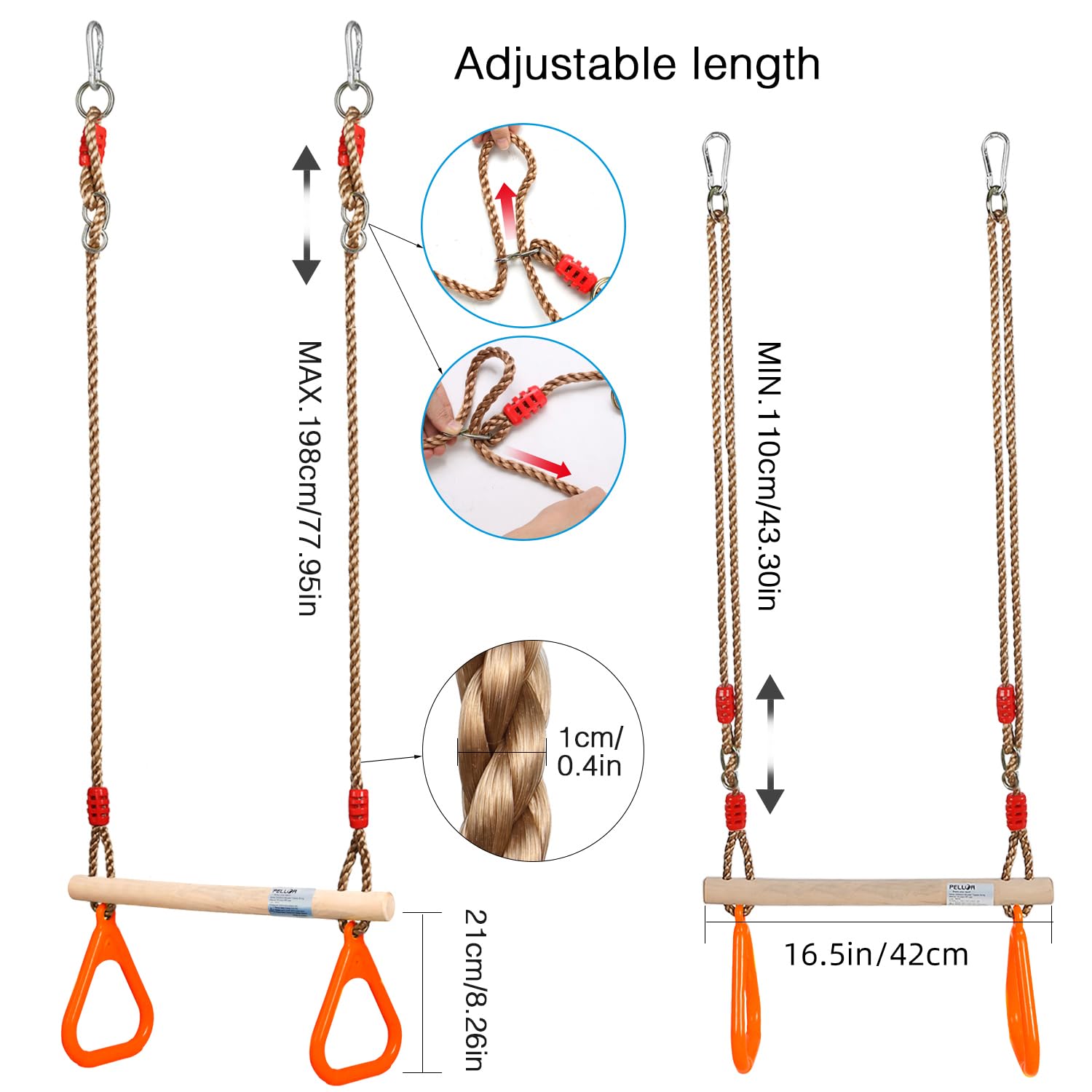 PELLOR two carabiners included for quick, secure setup.