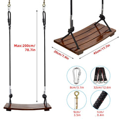 PELLOR wooden swing seat large 17.7 by 7.9 inches for adults and kids