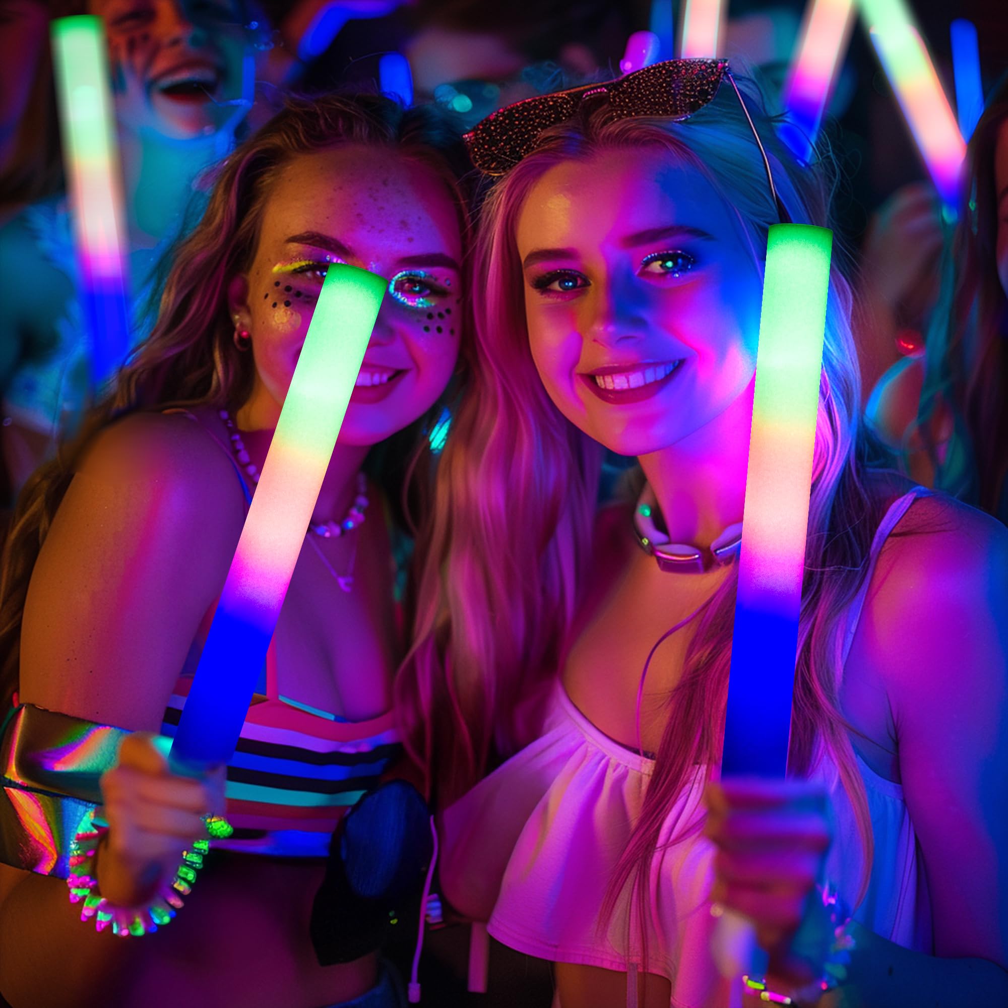 pelreame foam light up stick with on/off button for easy reuse