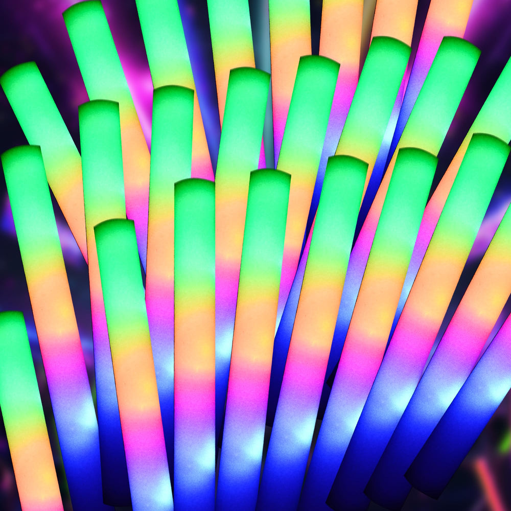 pelreame LED foam glow sticks bulk pack for festive lighting