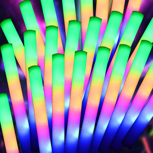 pelreame LED foam glow sticks bulk pack for festive lighting