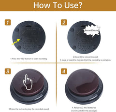 PELTEFLU recording button requires two AAA batteries.