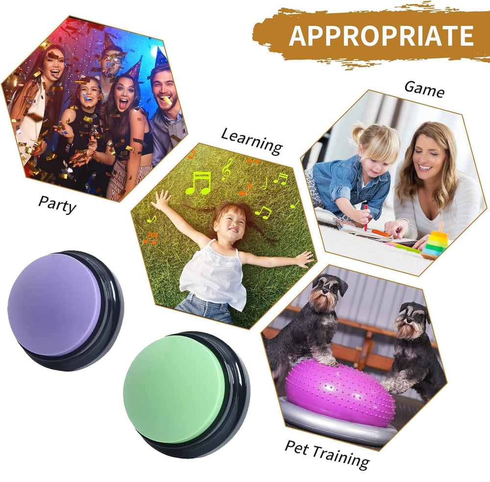 PELTEFLU voice button green supports kids learning with interactive prompts.