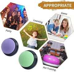 PELTEFLU voice button green supports kids learning with interactive prompts.