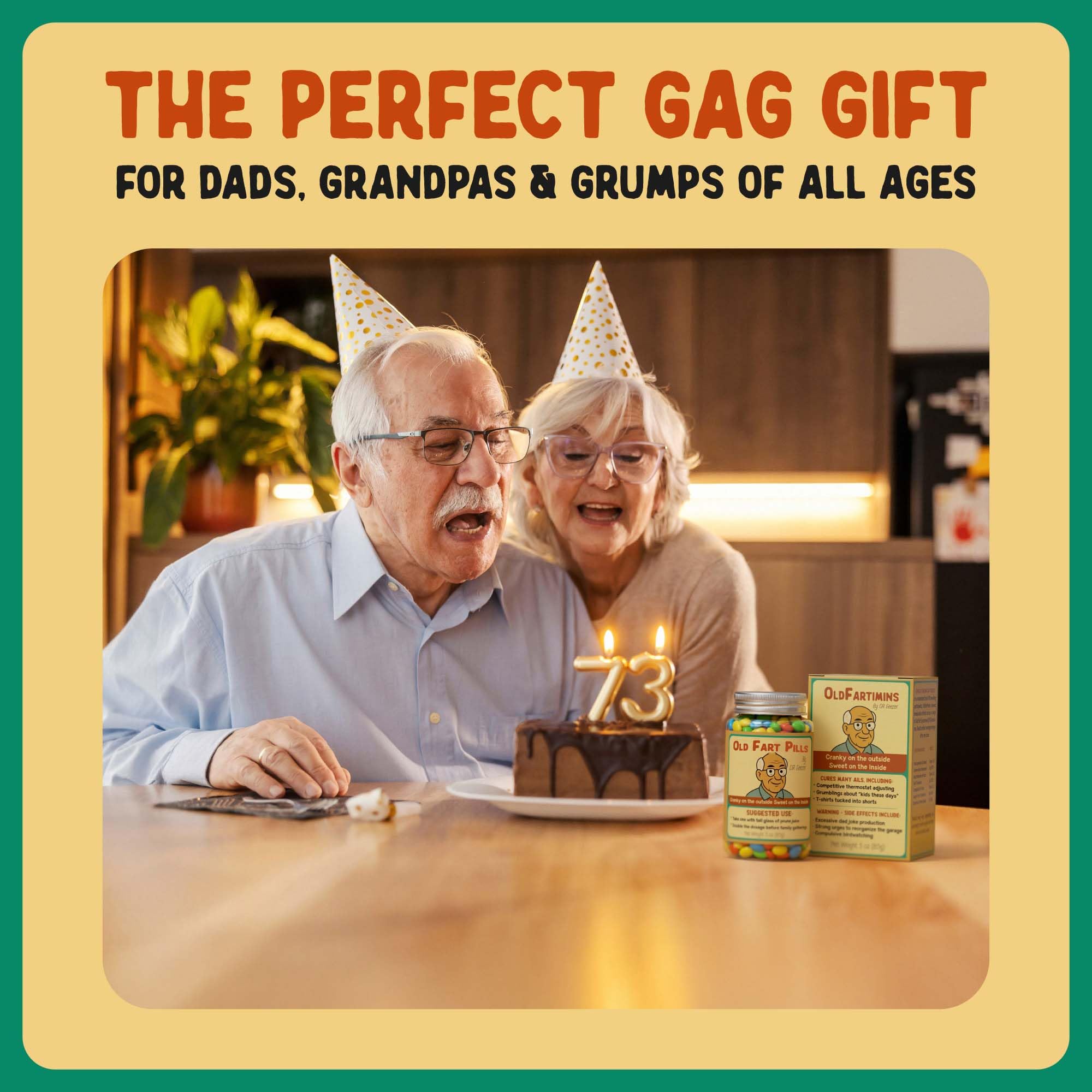 Pelto Old Fart Pills stocking stuffer setup for holiday gifting