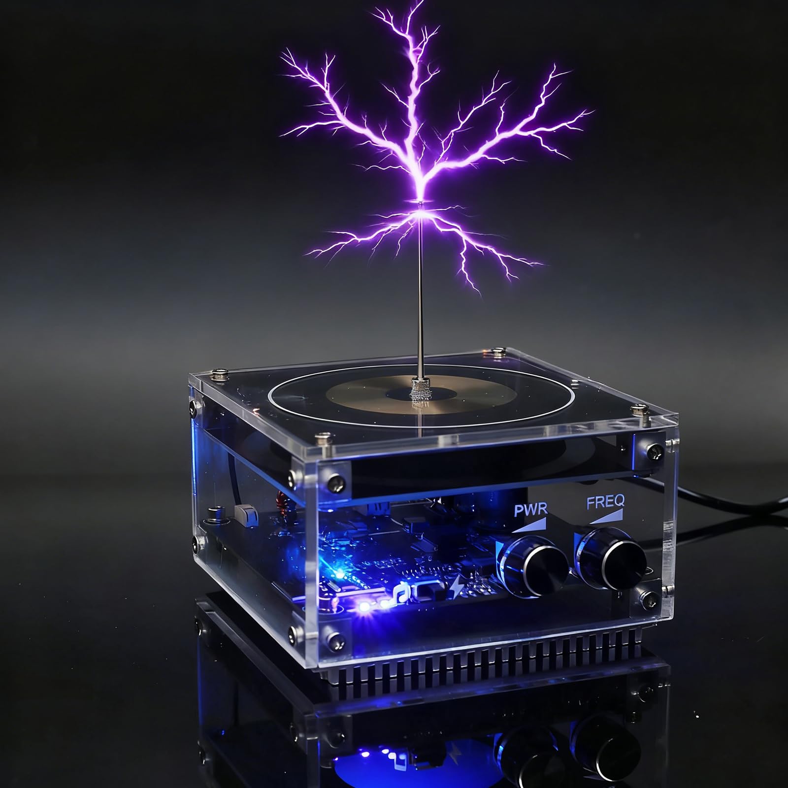 PEMENOL Musical Tesla Coil front view showing compact classroom-friendly design