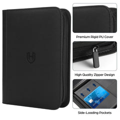Pemocyny card binder zipper closed demonstrates secure, dust-proof storage