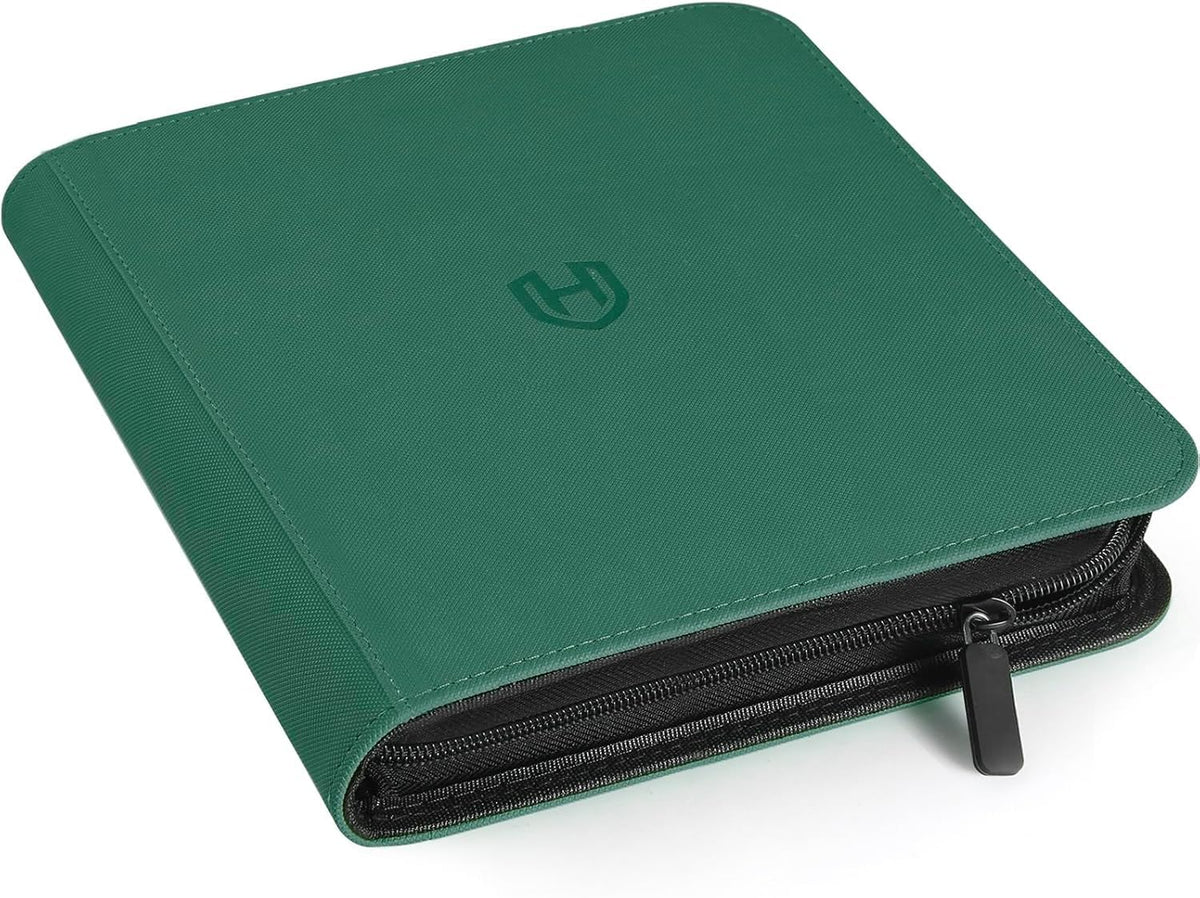 Pemocyny Card Binder zipper cover highlights durable PU exterior for secure card storage.