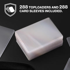 Pemocyny top loader binder includes 288 sleeves for immediate use.