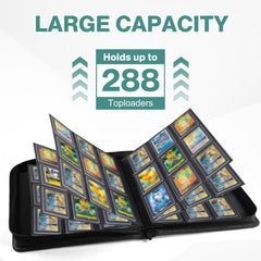 Pemocyny top loader binder includes 288 top loaders ready for protection.