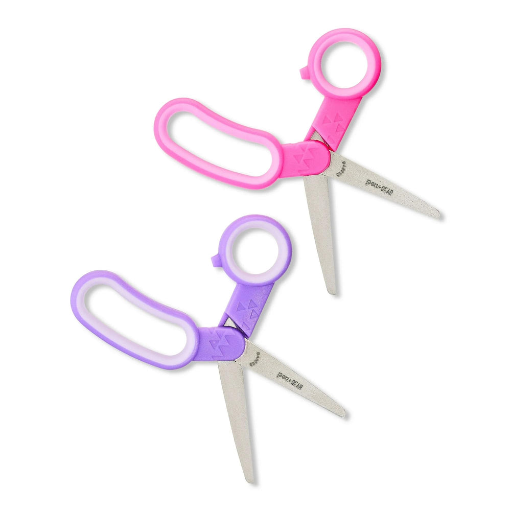 Close-up of softgrip handles on Pen+Gear Daoneg scissors for comfortable control.