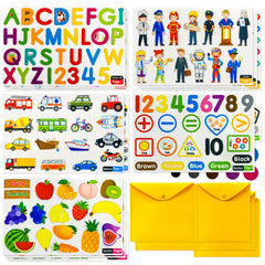 PENGFULL 5 felt pieces with fruits and vegetables for interactive early learning.