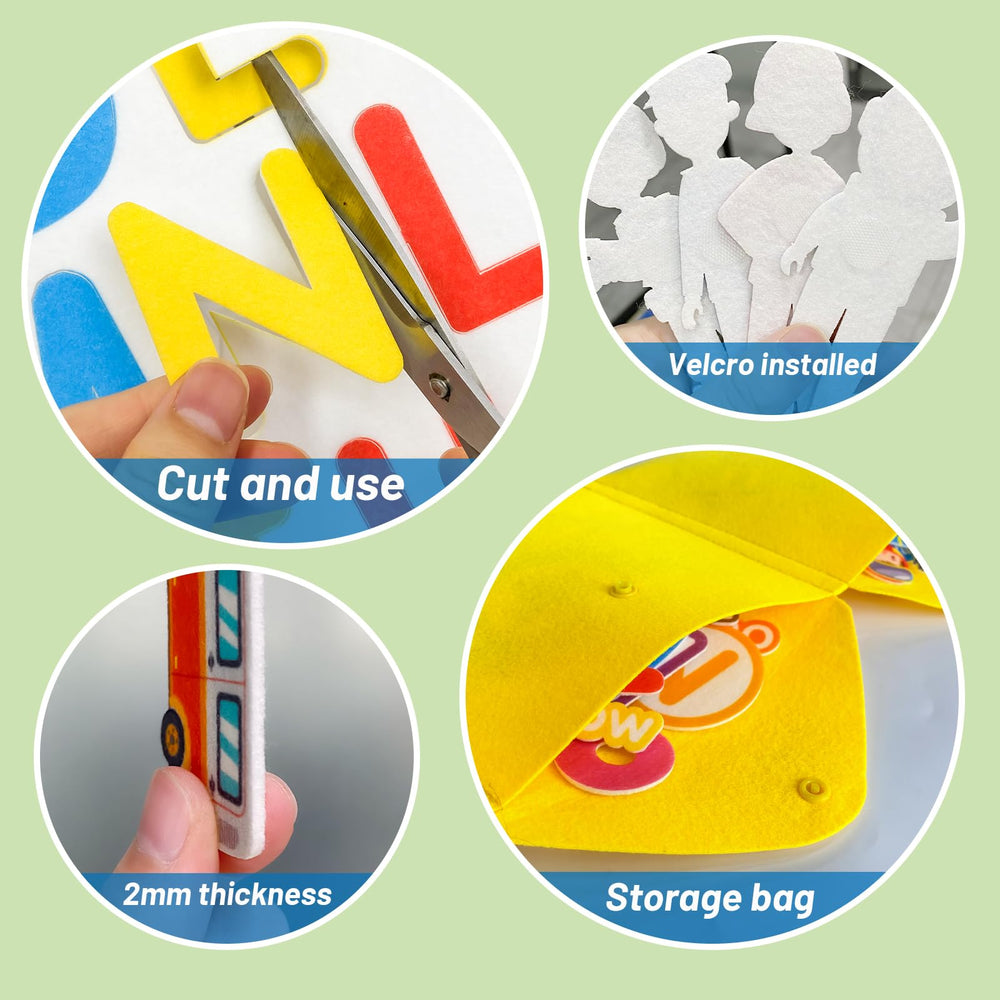 Durable 2mm thick felt with bright colors for lasting use.