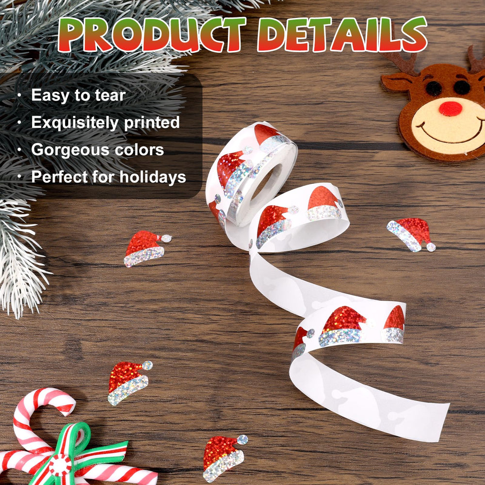 Penitue Santa hat sticker decorates gift tags and party favors