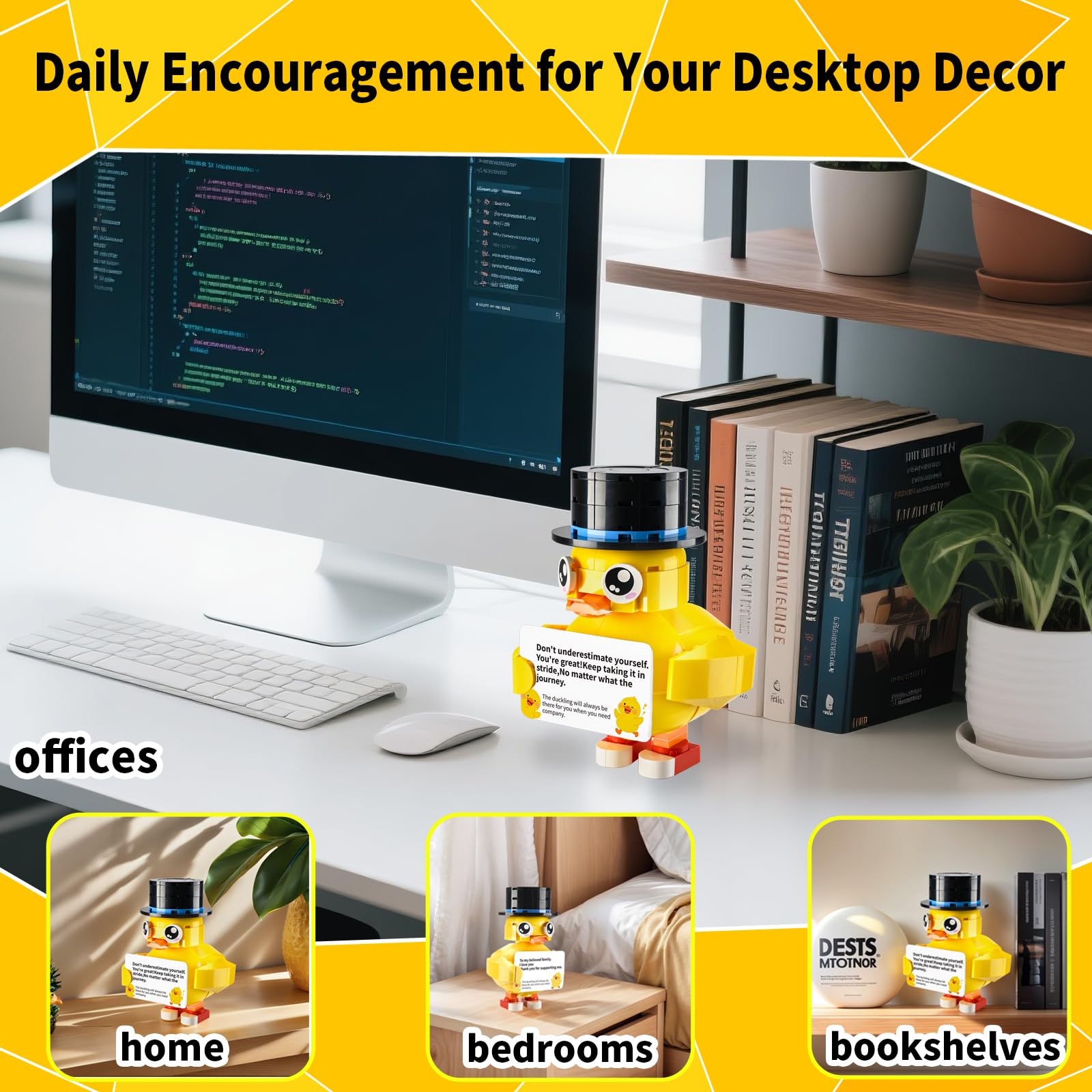 Penixel compact desk decor fitting on a crowded desk and adding color