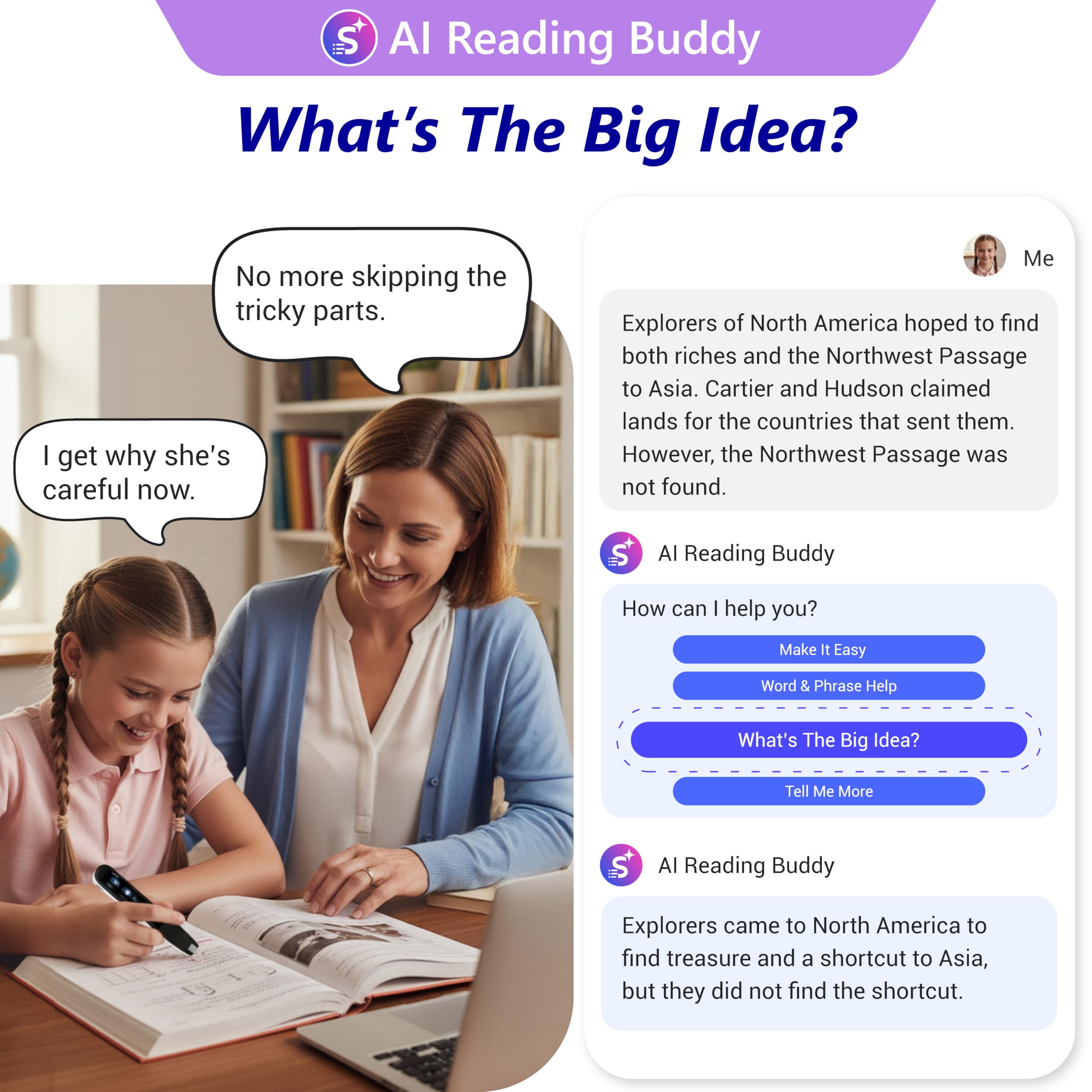 WorldPenScan AI Reader translating a sentence for bilingual practice