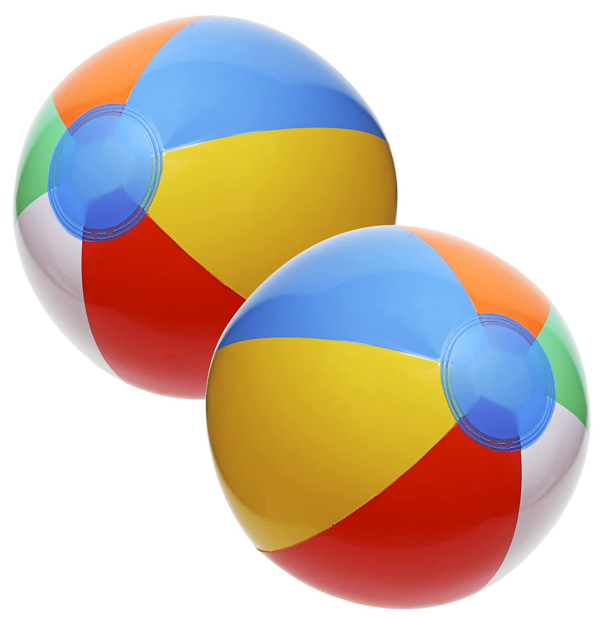 PENTA ANGEL Rainbow Beach Balls two-pack, 12-inch, ideal for pool and party play.