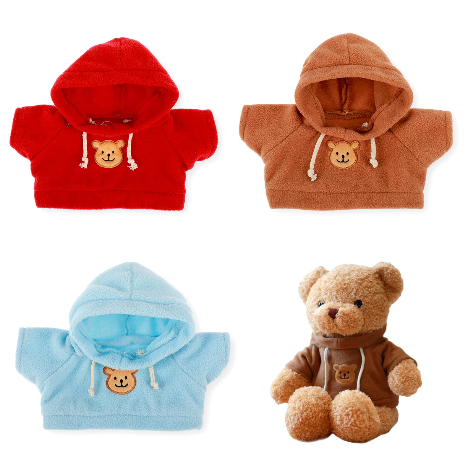 PEOVLVN bear hoodie outfit for 12-16 inch plush bears adds cute style