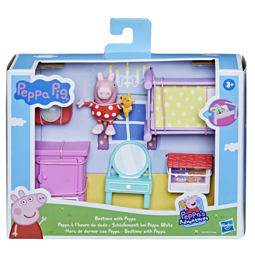 Peppa Pig bedtime scene with all accessories inspires kid-friendly storytelling.