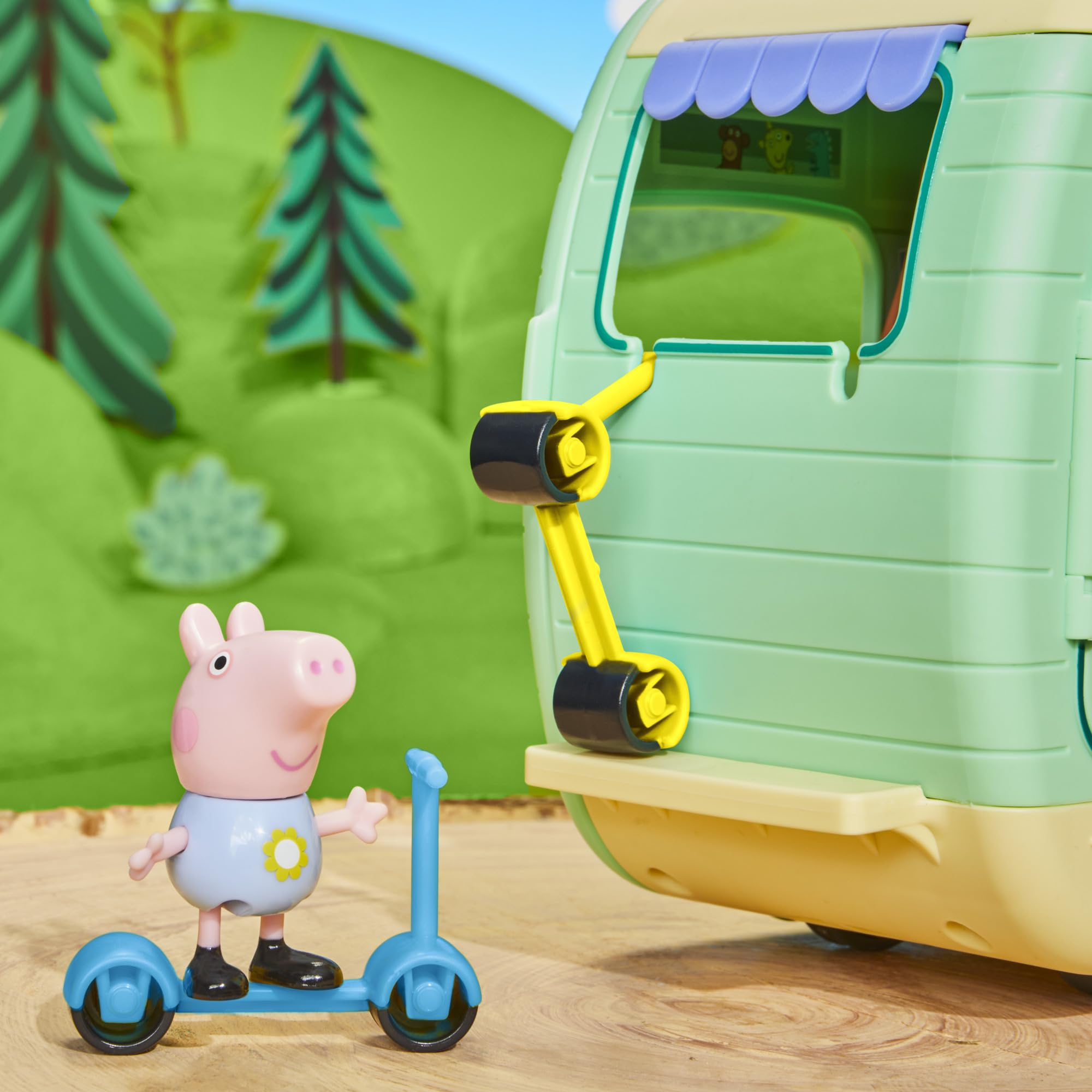 Peppa Pig caravan accessories table and chairs for social play.