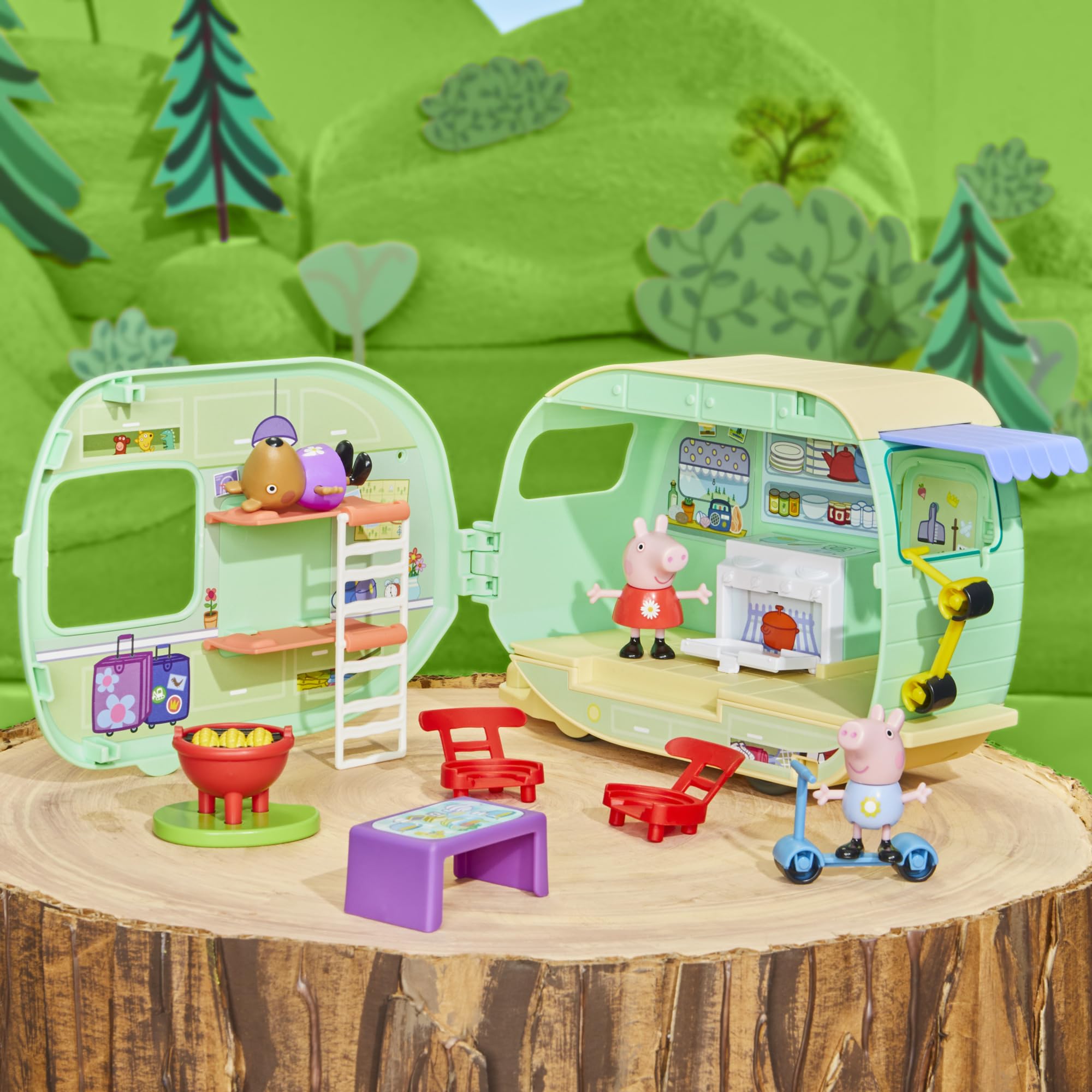 Peppa Pig caravan kitchen interior for imaginative cooking adventures.