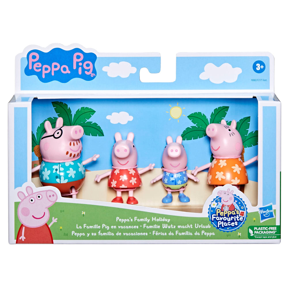 Peppa Pig Daddy Pig figure in tropical outfit for pretend vacation scenes