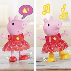 Peppa Pig dress button powers Party Mode with music and activities.