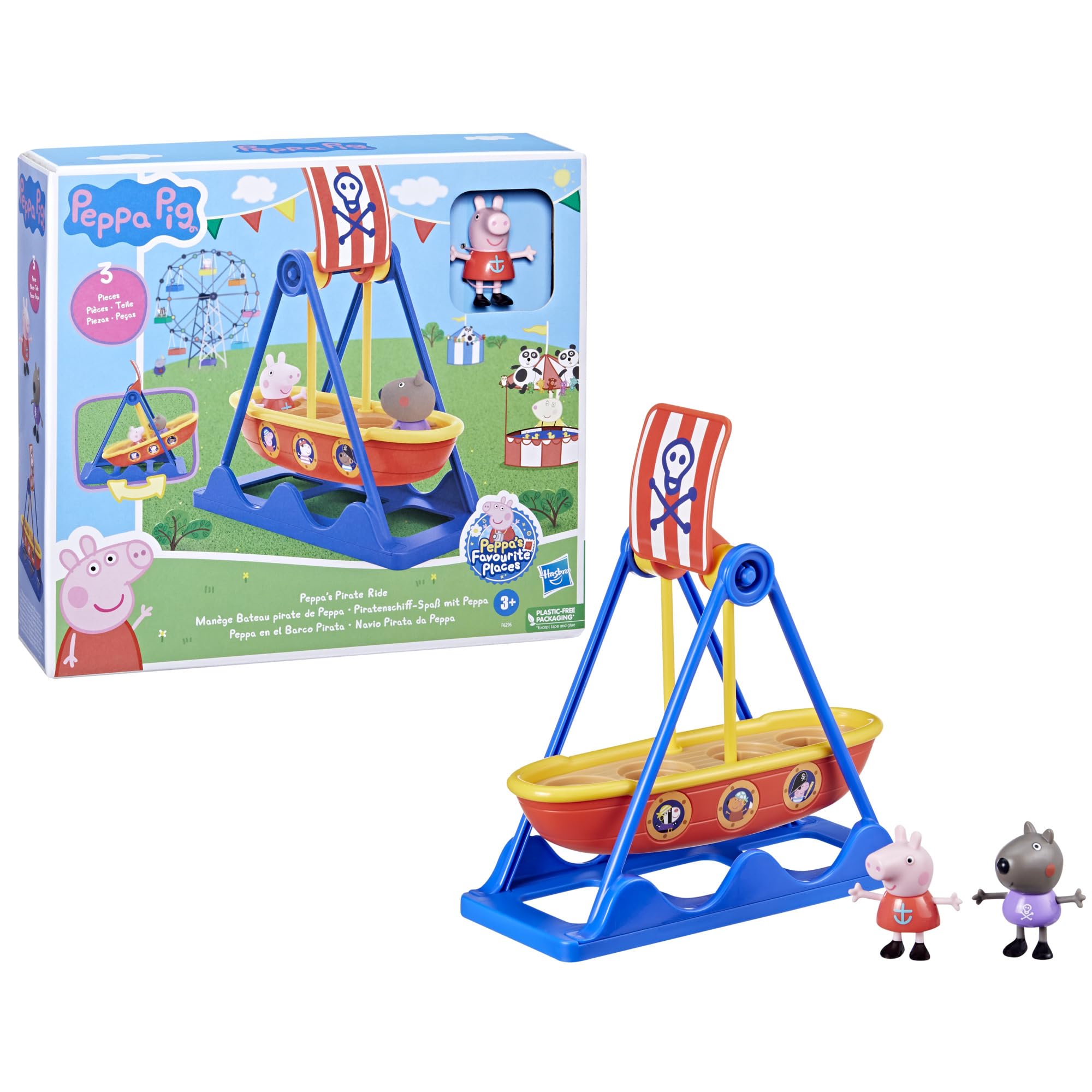 Peppa Pig gift-ready pirate ride playset for kids ages 3+.