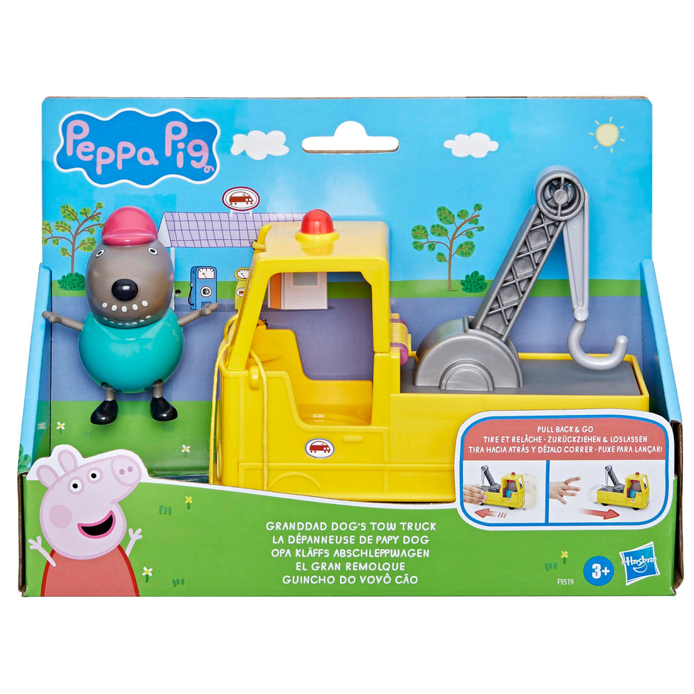 Peppa Pig Granddad Dog tow truck side view encourages storytelling and creative rescues