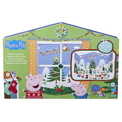 Four holiday Peppa Pig family figures included in the Advent Calendar